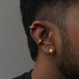 FROSTED PRESSING HOOP/ CUFF (GOLD NON - PIERCED)