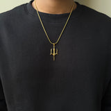 TRIDENT PENDANT WITH CHAIN (GOLD)