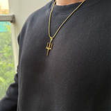 TRIDENT PENDANT WITH CHAIN (GOLD)