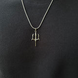 TRIDENT PENDANT WITH CHAIN (SILVER)