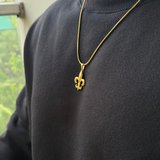 FLEUR DE LIS PENDANT WITH CHAIN (GOLD)