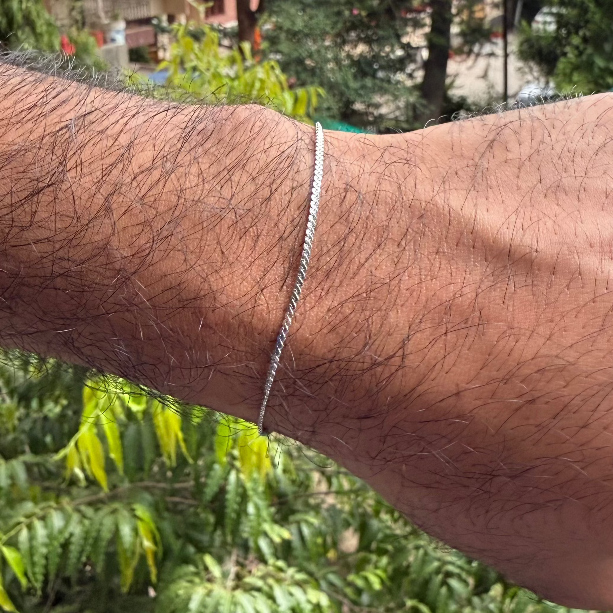 Micro Flat Twisted Bracelet (Silver)