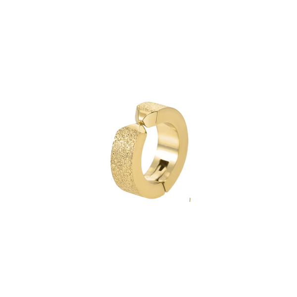 FROSTED PRESSING HOOP/ CUFF (GOLD NON - PIERCED)