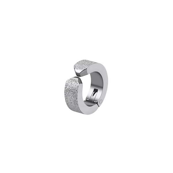 FROSTED PRESSING HOOP/ CUFF (SILVER NON - PIERCED)