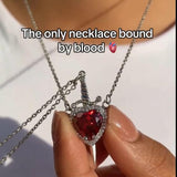 THE CRIMSON PROMISE COUPLE NECKLACE SET