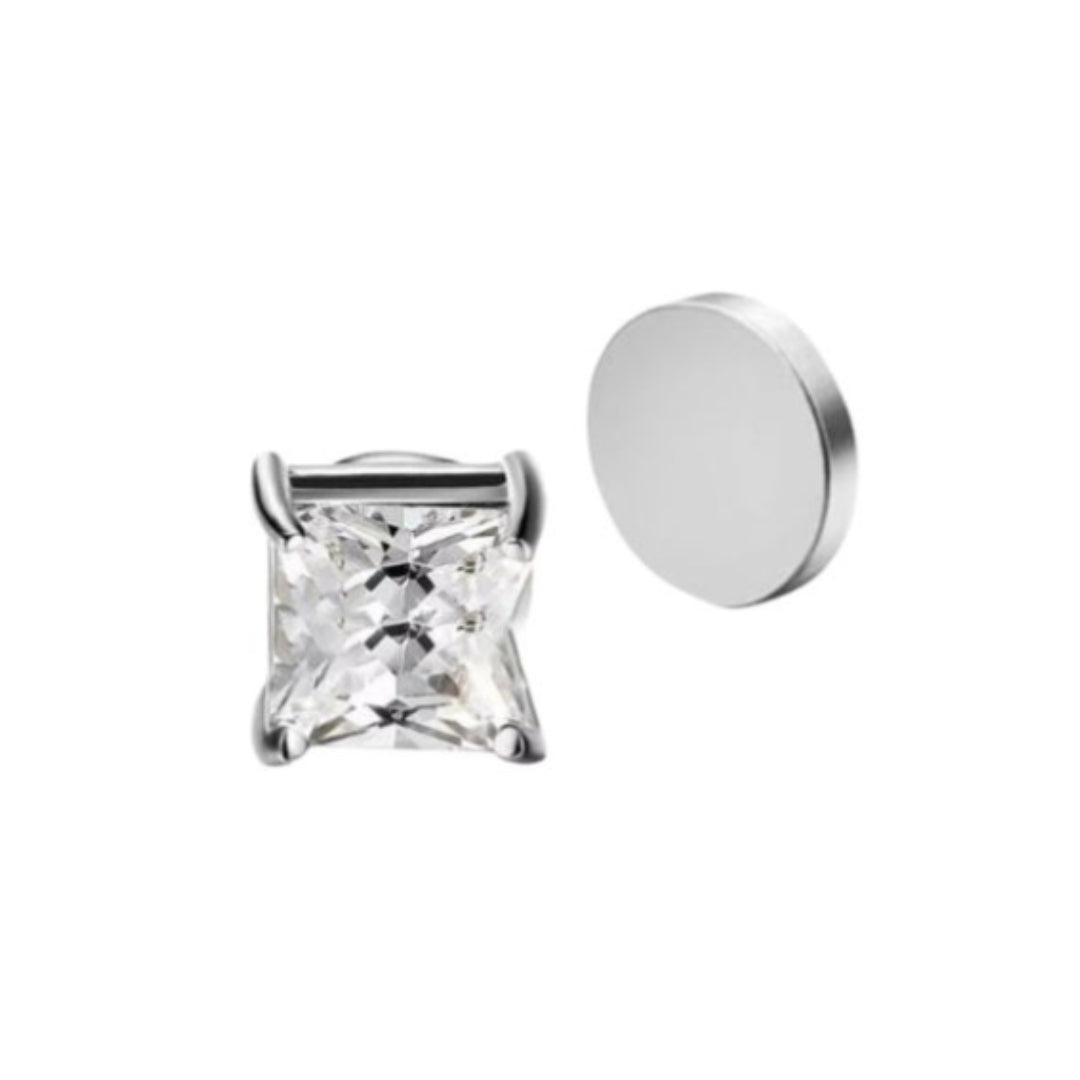 Square Magnetic Stud White - Non-Pierced
