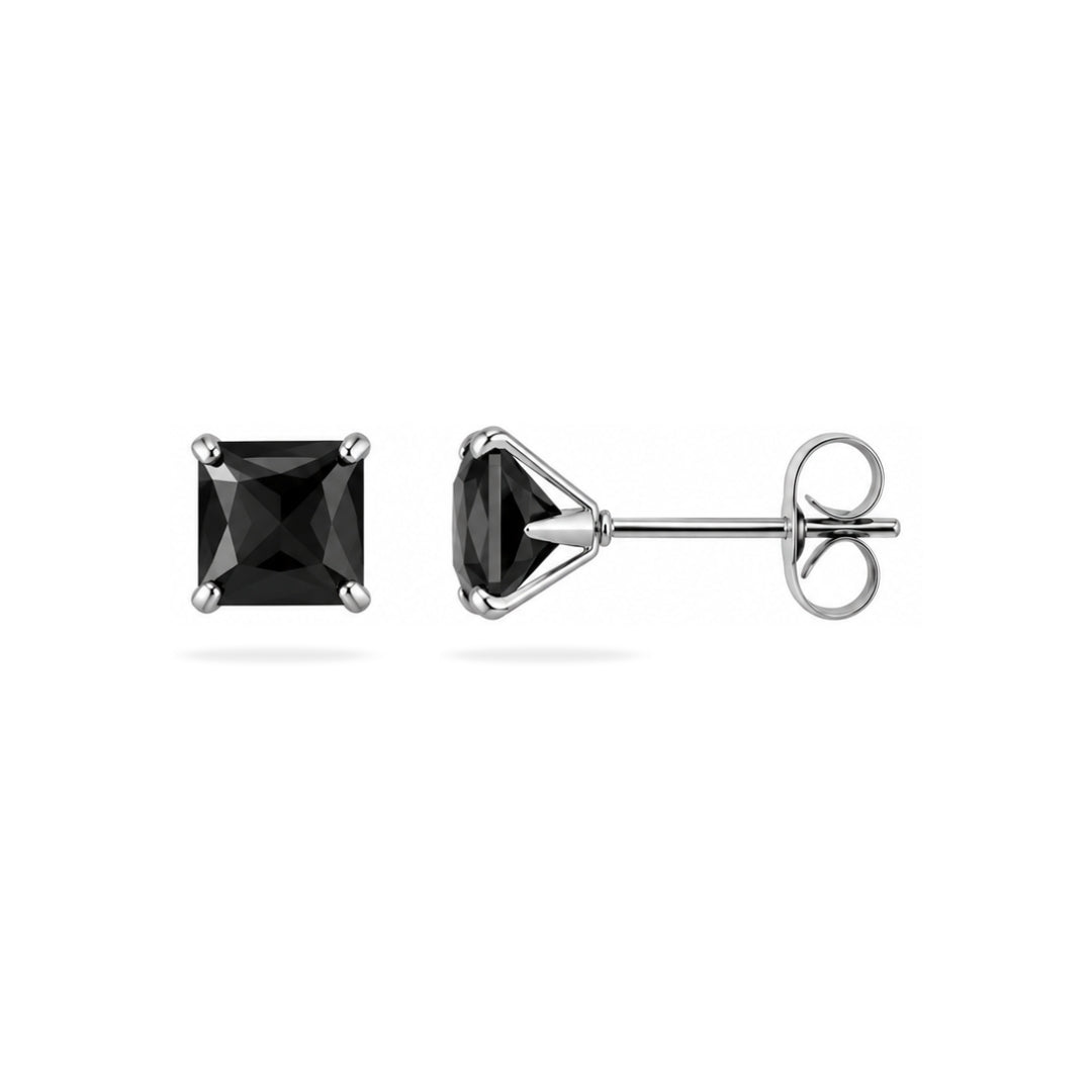 Square Stud (5mm Black Pierced)