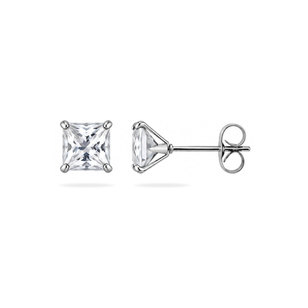 Square Stud (5mm Silver Pierced)