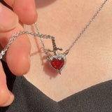 THE CRIMSON PROMISE COUPLE NECKLACE SET