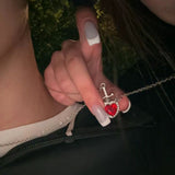 THE CRIMSON PROMISE COUPLE NECKLACE SET